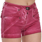 PLEIN SUD Pink Mid Waist Cotton Mini Denim Shorts PAN70241-36
