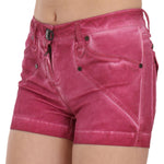 PLEIN SUD Pink Mid Waist Cotton Mini Denim Shorts PAN70241-36