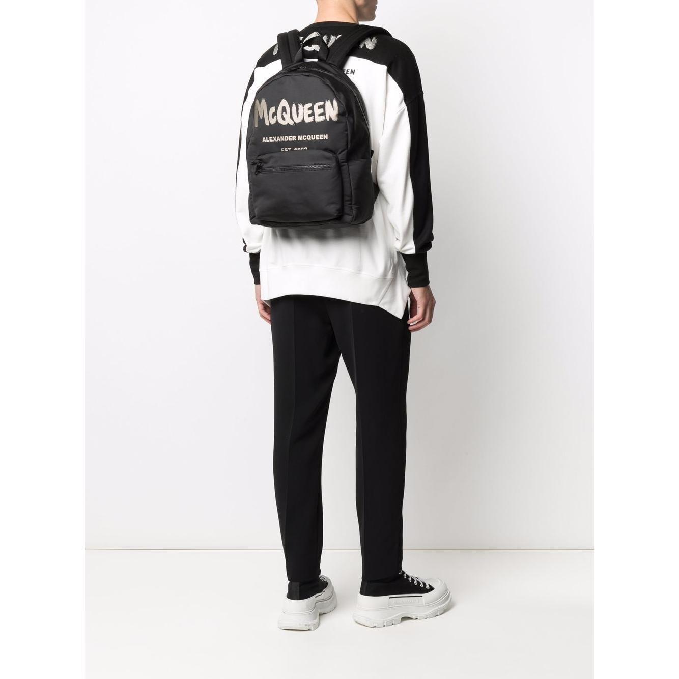 Alexander McQueen Graffiti Metropolitan Backpack 6464571AABW1073
