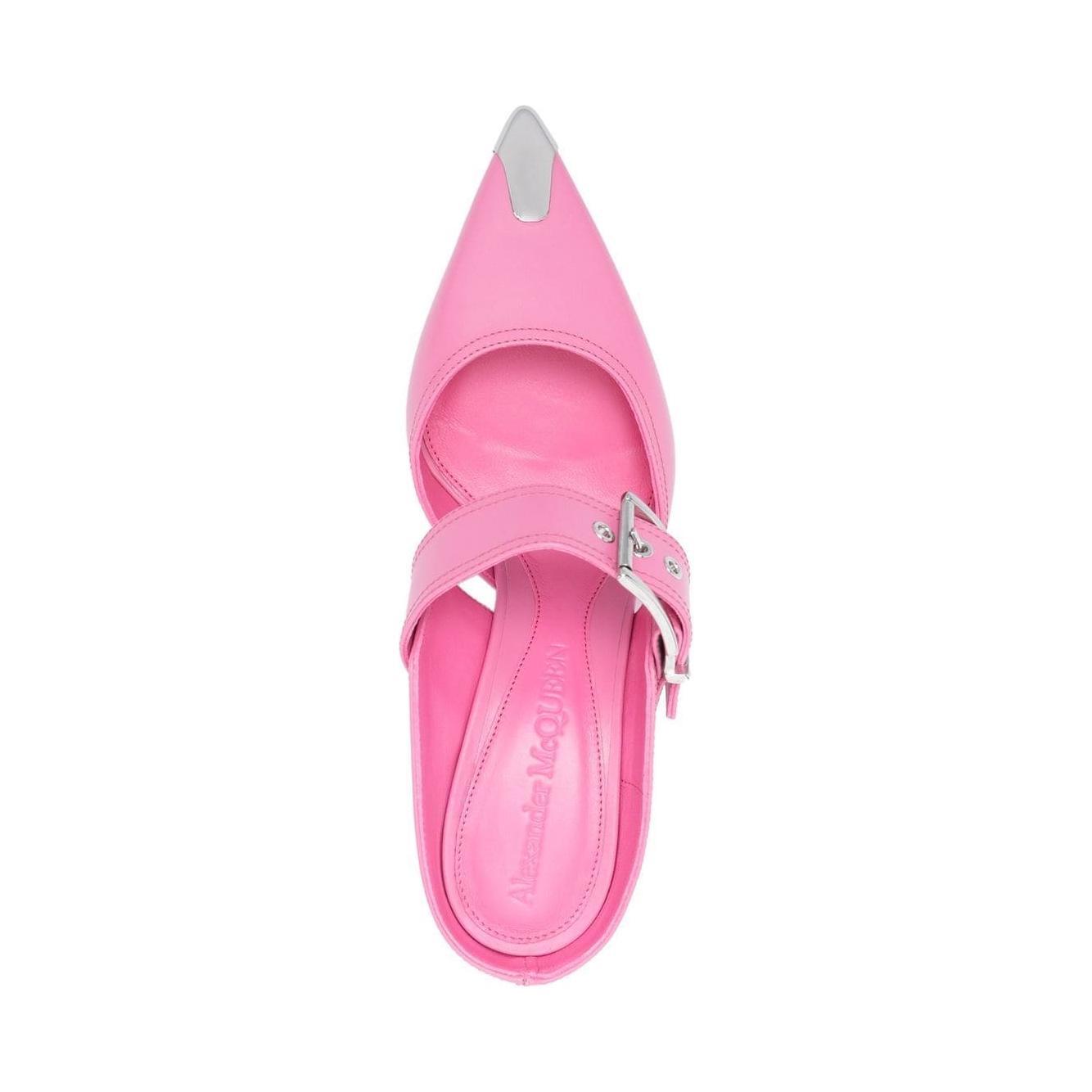 Alexander McQueen 75mm Metallic toe-cap Detail Mules 709993WHSWD5482