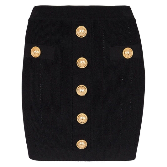 Balmain Button-detail knitted miniskirt Skirts
