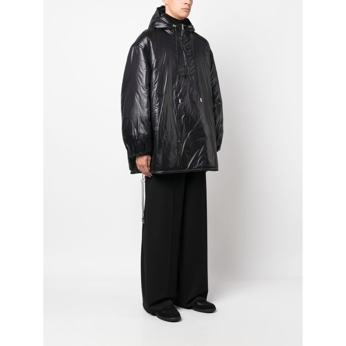 Saint Laurent Cassandre logo-embossed hooded raincoat 758264Y5F651000
