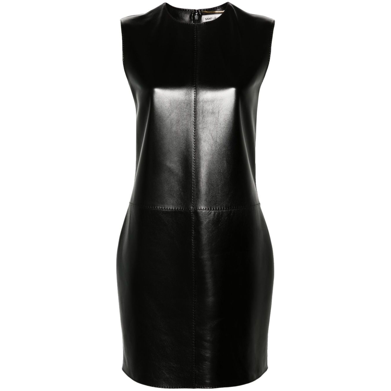 Saint Laurent Sleeveless Leather Minidress 762907YC2TF1000