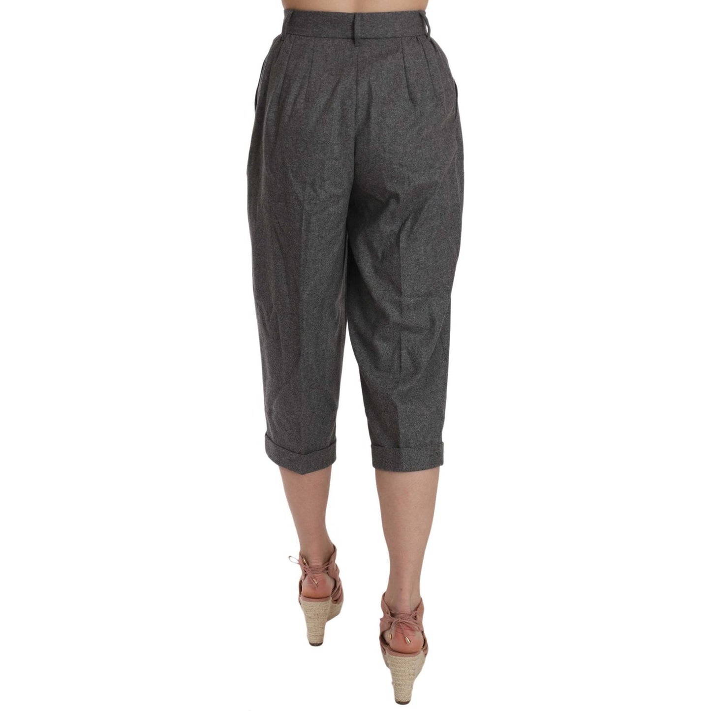 Dolce & Gabbana Wool Cropped Trouser Pleated Pant PAN70005-36