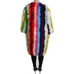 Dolce & Gabbana Multicolor Turkey Feather Cape Fur Coat JKT2511-42