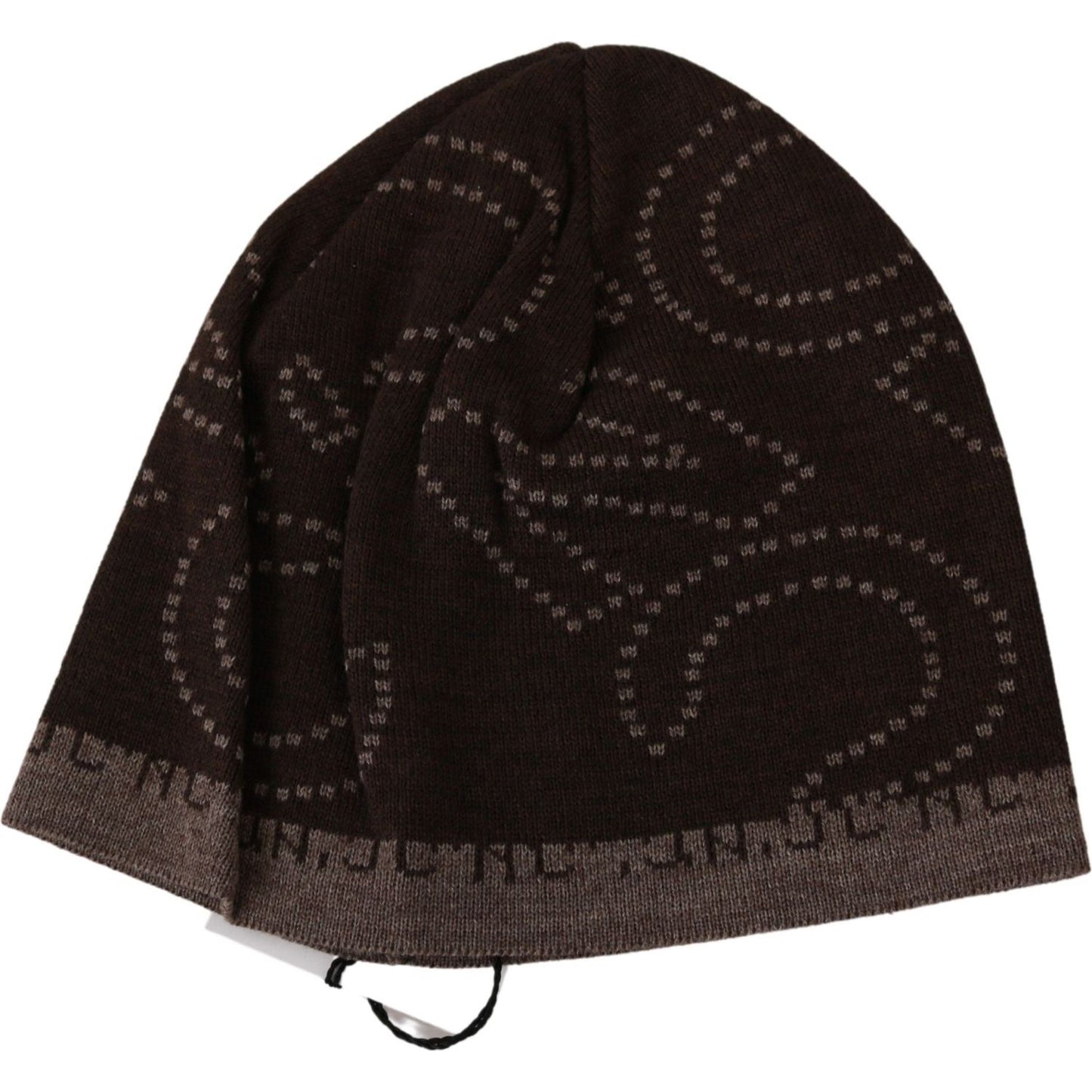 Costume National Beanie Brown Wool Blend Branded Hat HAT20130