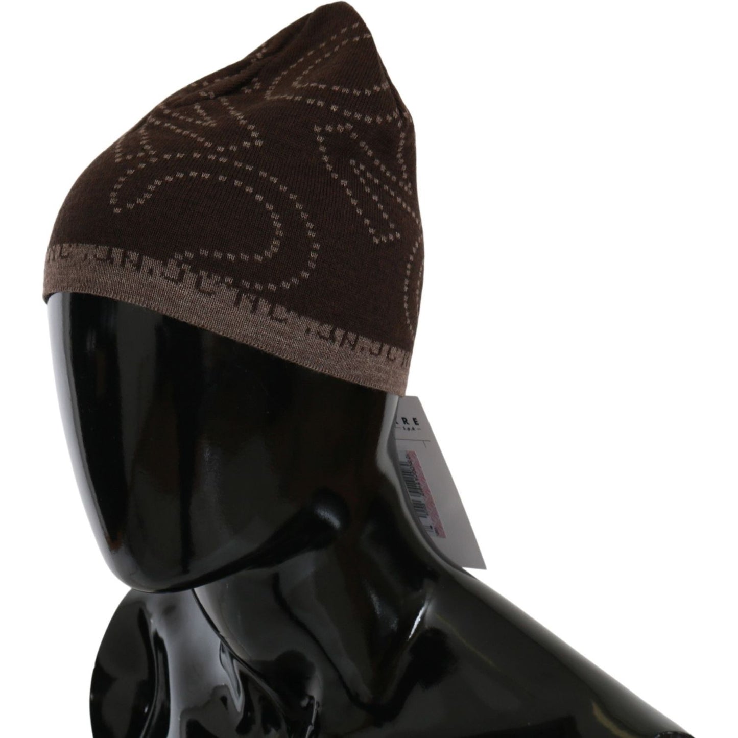 Costume National Beanie Brown Wool Blend Branded Hat HAT20130