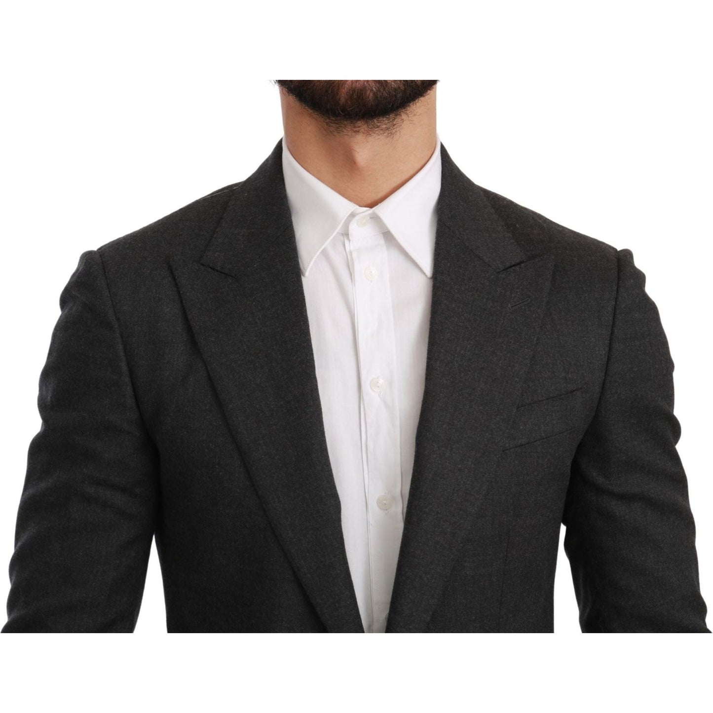 Dolce & Gabbana Gray NAPOLI Slim Fit Jacket Wool Blazer KOS1772-46