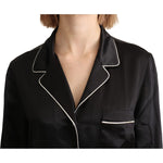Dolce & Gabbana Black Shirt Silk Stretch Top Blouse TSH4819-44