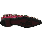 Dolce & Gabbana Pink Leather Crystals Dress Broque Shoes LA7218-41
