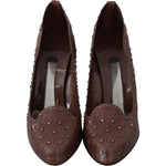 Dolce & Gabbana Brown Floral Crystal Heels CINDERELLA Shoes LA7285-39