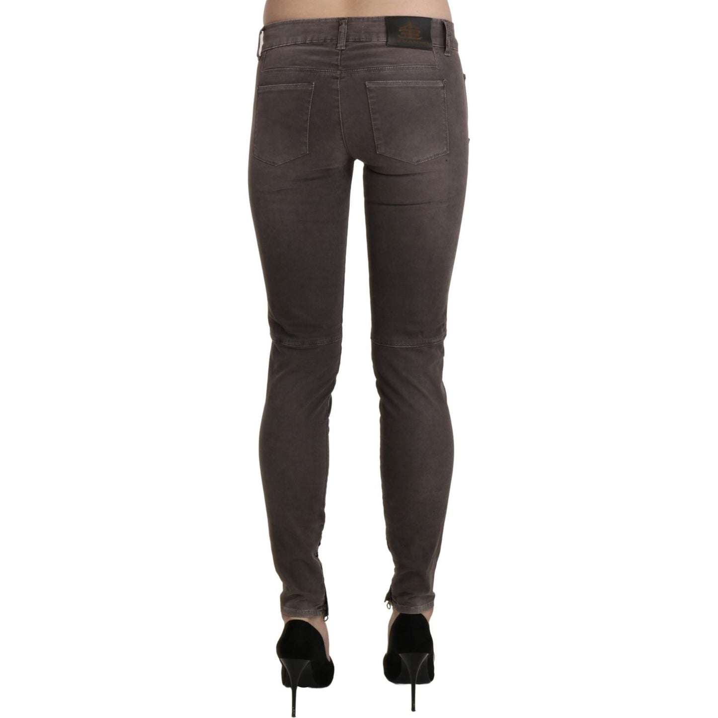 Ermanno Scervino Brown Low Waist Skinny Slim Trouser Cotton Jeans PAN71150-26
