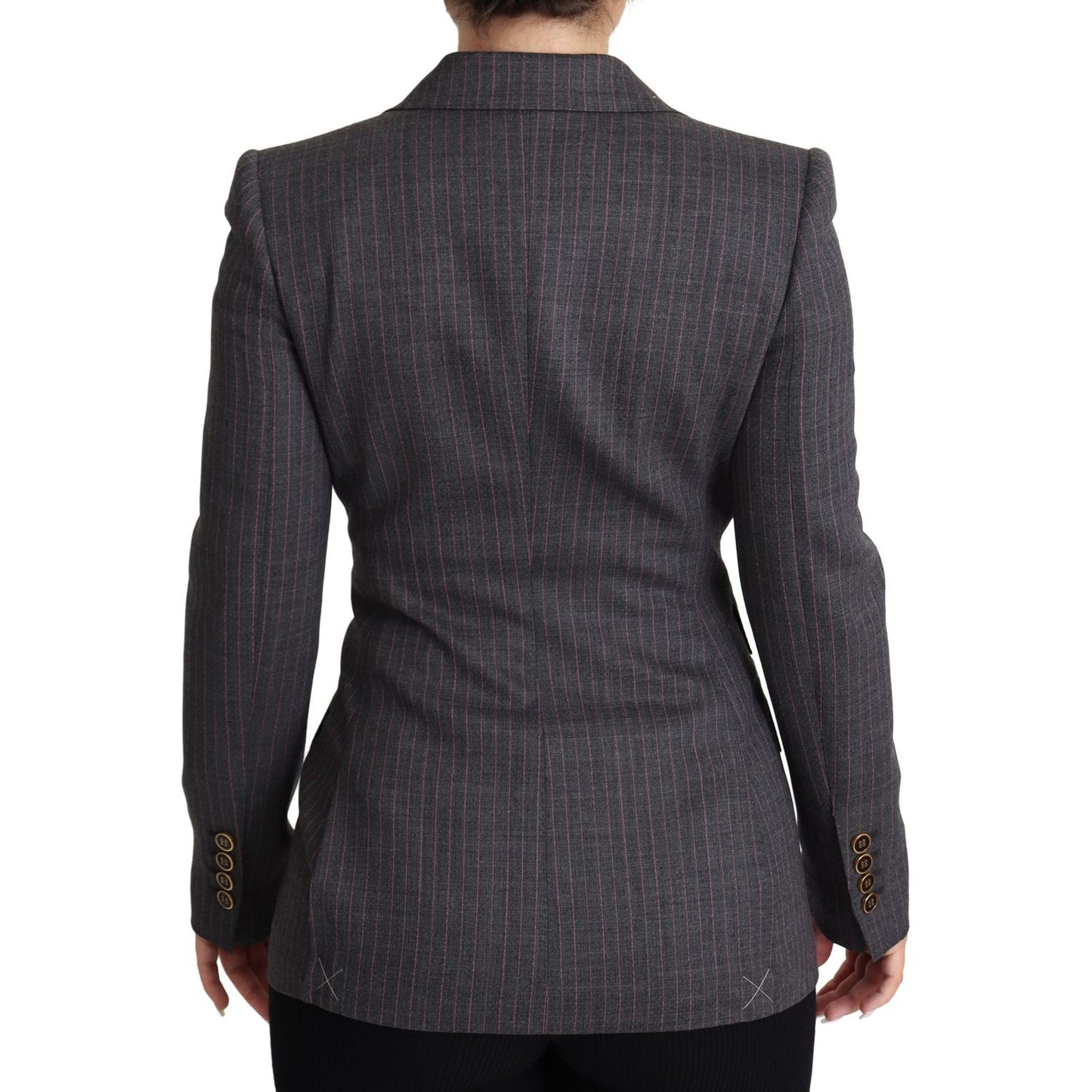 Dolce & Gabbana Gray Single Breasted Fitted Blazer Wool Jacket JKT2807-36