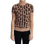 Dolce & Gabbana Beige Leopard Print Virgin Wool Turtleneck Top TSH5779-42
