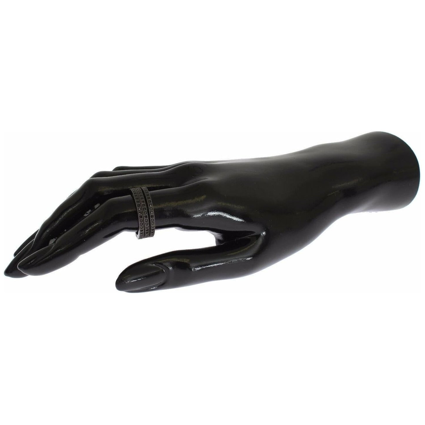 Nialaya Black CZ 925 Sterling Silver Womens Ring
