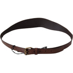 PLEIN SUD Brown Leather Gold Metal Buckle Belt BEL8066-130
