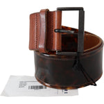 Ermanno Scervino Dark Brown Leather Wide Buckle Belt BEL8143-75