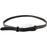 Costume National Brown Leather Skinny Round Buckle Belt BEL60955-100