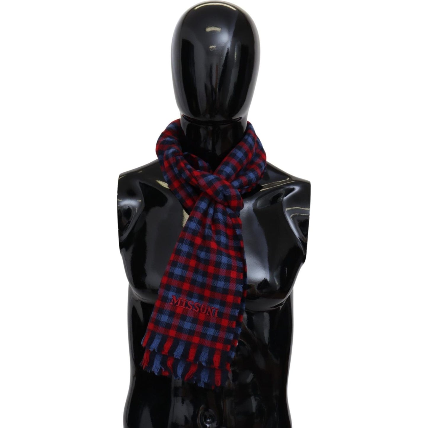 Missoni Multicolor Check Wool Unisex Neck Wrap Shawl
