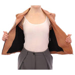La Maison du Couturier Brown Leather Jacket Vest GSS10168-2
