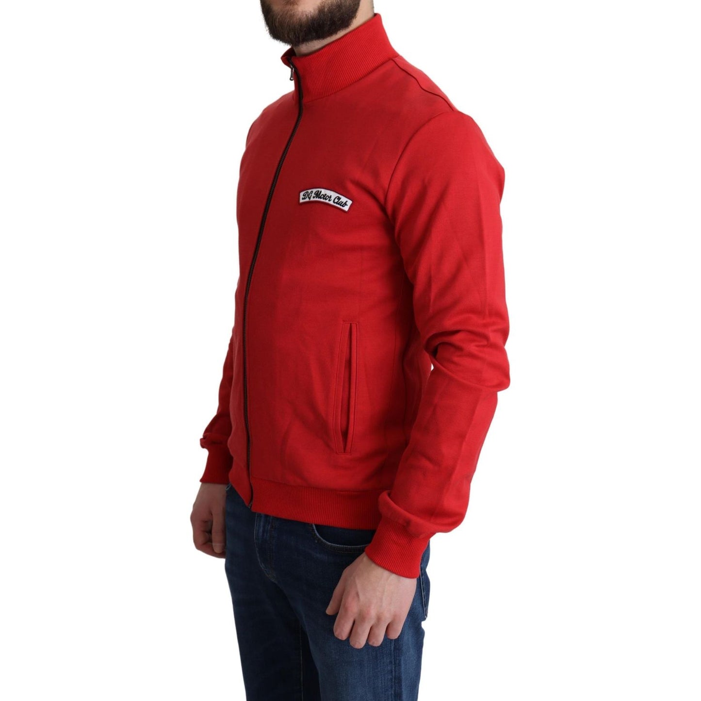 Dolce & Gabbana Red DG Motor Club Zippered Cardigan Sweater TSH6061-44