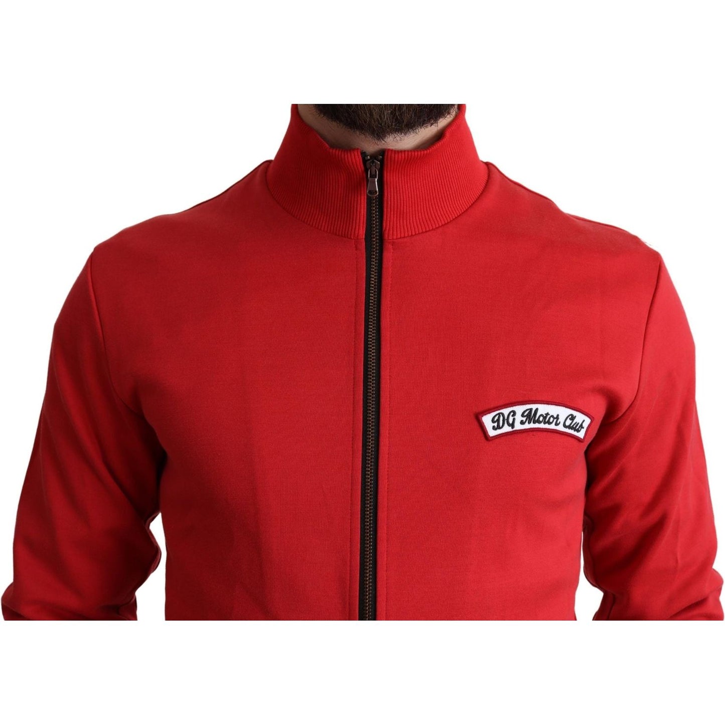 Dolce & Gabbana Red DG Motor Club Zippered Cardigan Sweater TSH6061-44