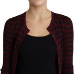 Dolce & Gabbana Black Red Striped Viscose Cardigan Sweater TSH5774-38