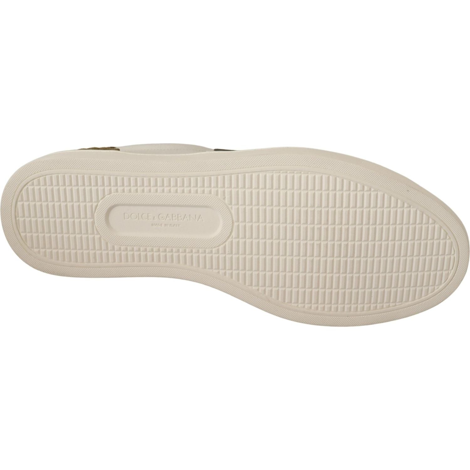 Dolce & Gabbana White Suede Leather Mens Low Tops Sneakers