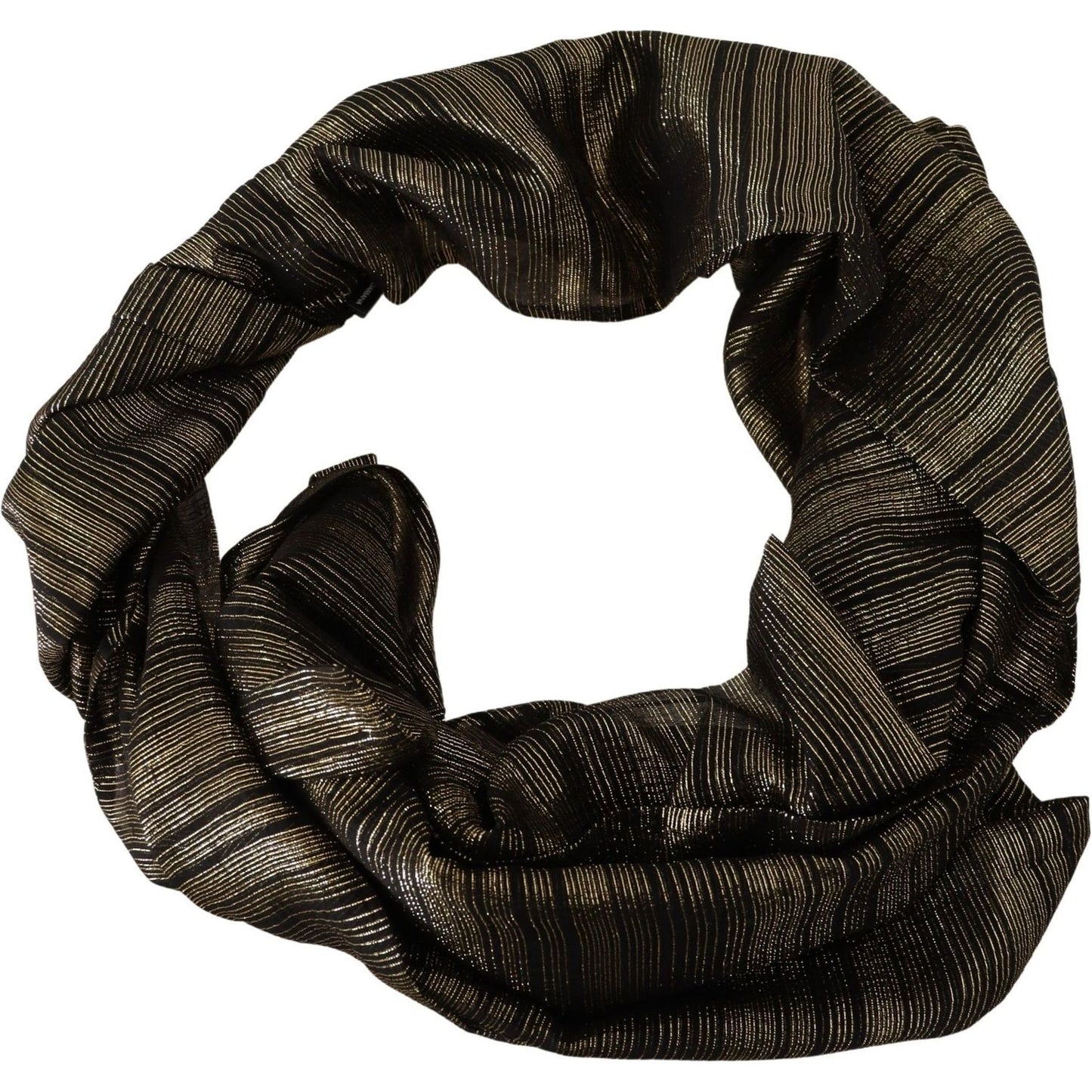Dolce & Gabbana Metallic Gold Silk Stretch Shawl Wrap Scarf MS2157 BG