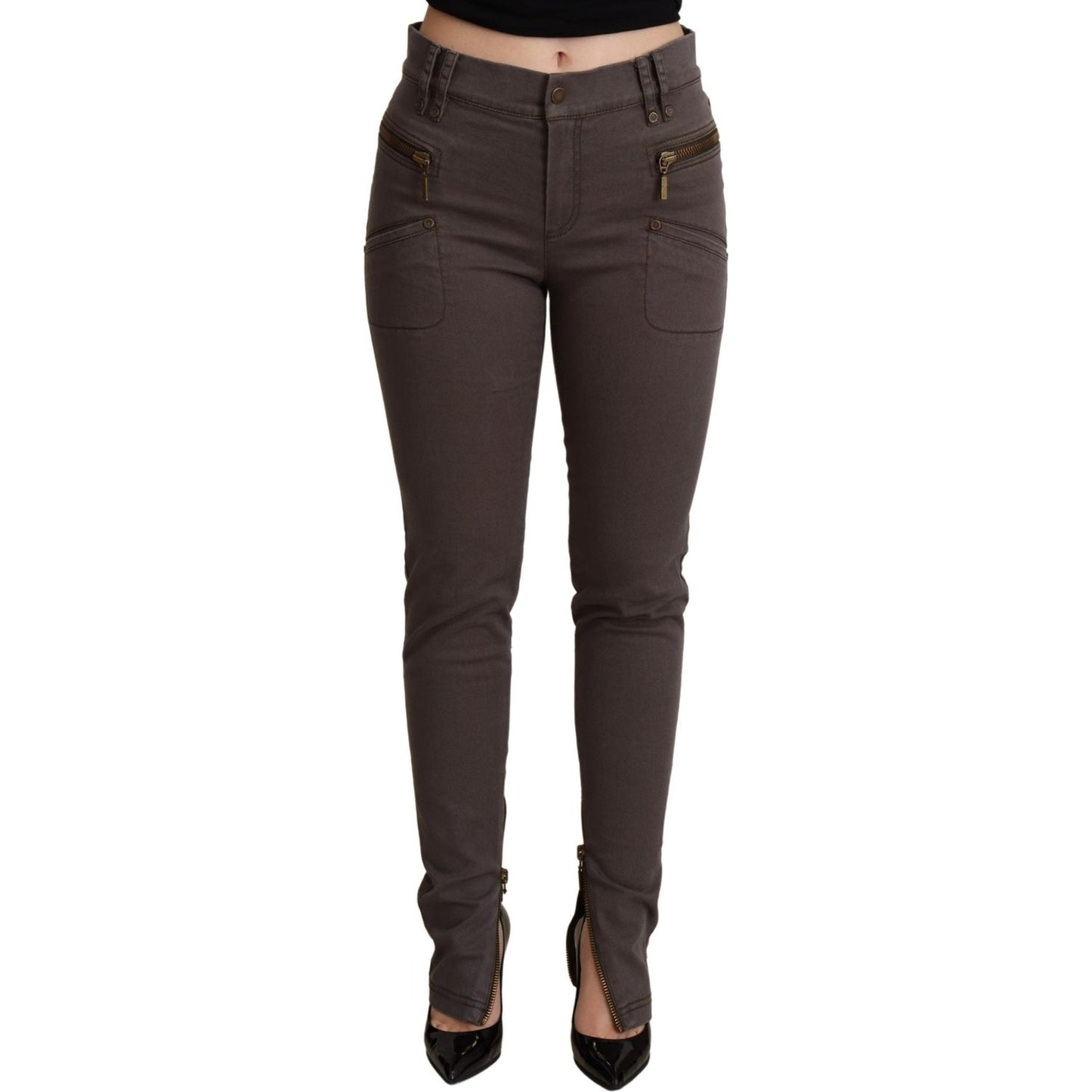 PLEIN SUD Brown Cotton Stretch Skinny Denim Jeans PAN71624 -38