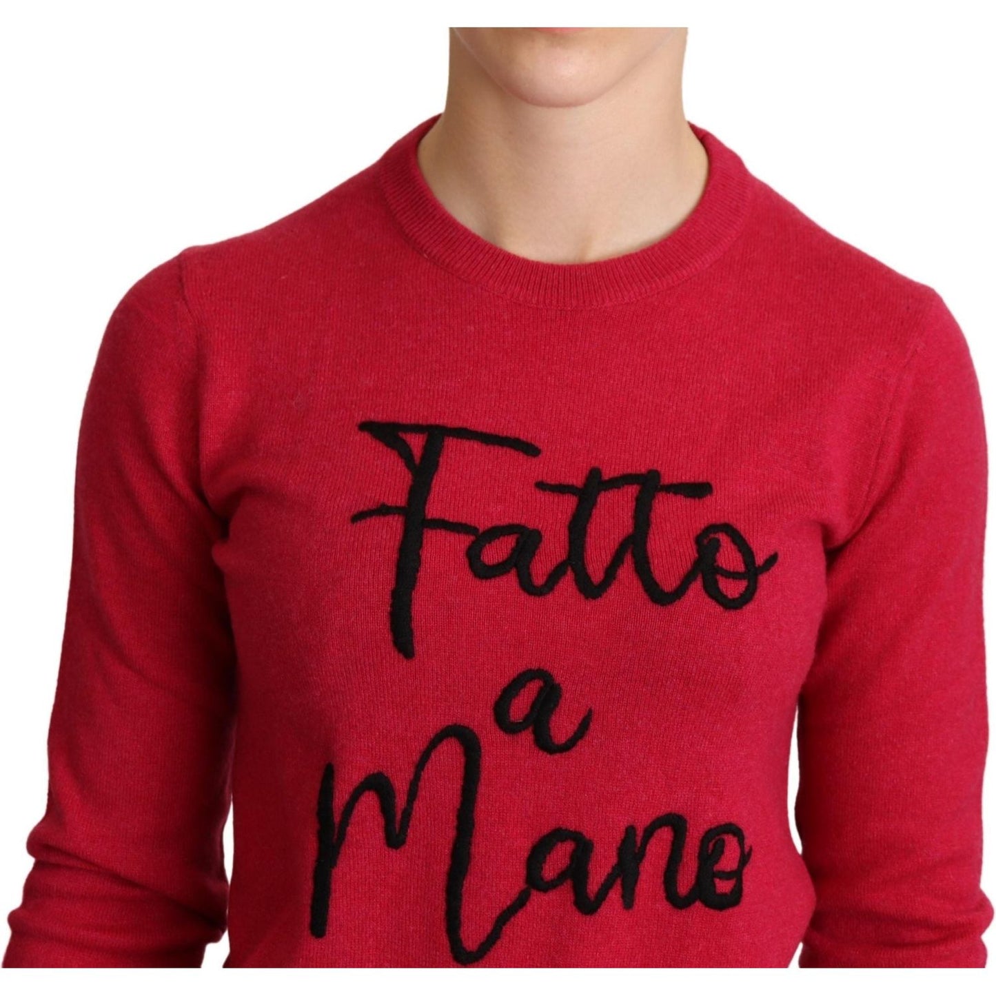 Dolce & Gabbana Pink Embroidered Cashmere Wool Pullover Sweater TSH6309 -44