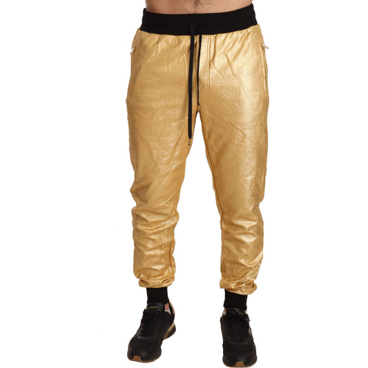 Dolce & Gabbana Gold Pig Of The Year Cotton Trousers Pants