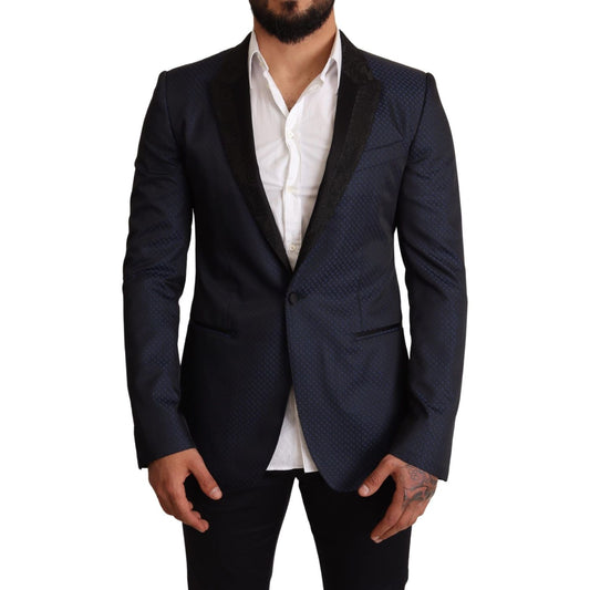 Dolce & Gabbana Blue Wool Slim Fit MARTINI Blazer Jacket