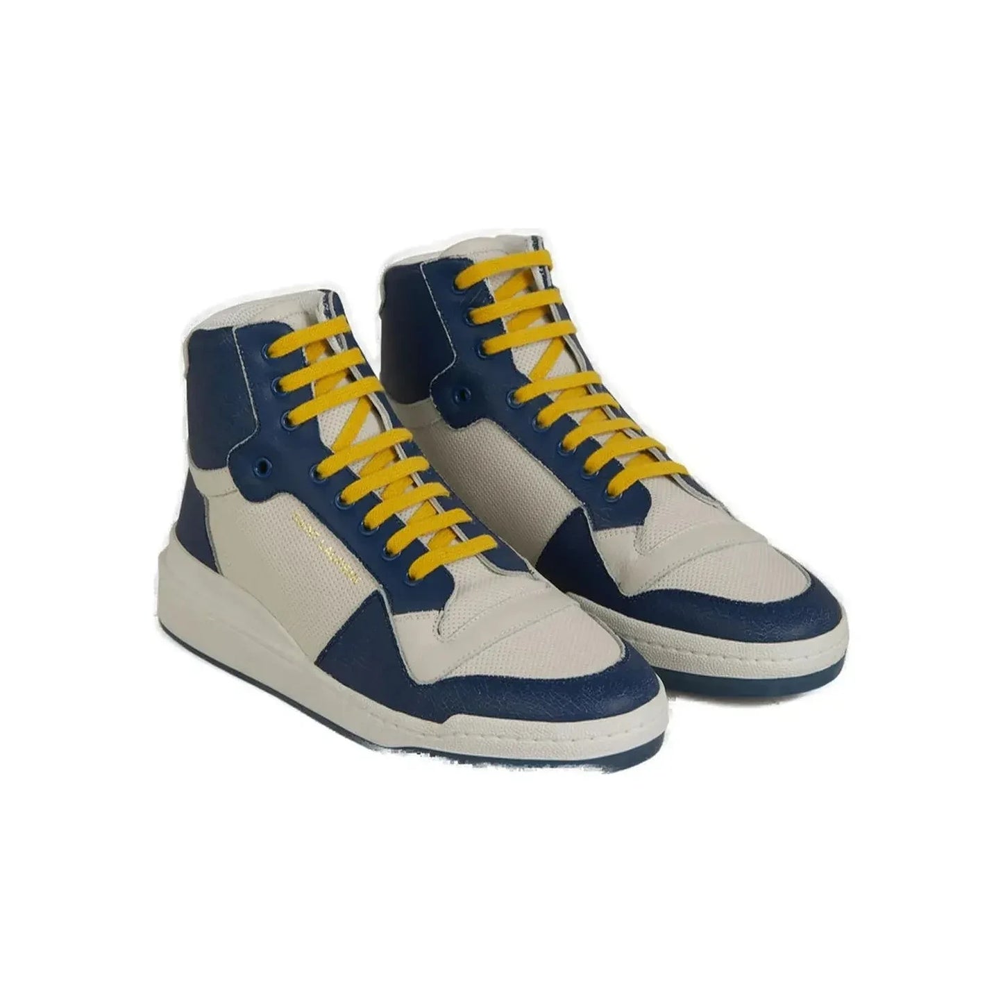 Saint Laurent Elevate Your Style with Mid-Top Blue Luxury Sneakers MAN SNEAKERS