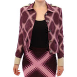 House of Holland Check Trench Coat Blazer Purple Jacket GSS10685-S