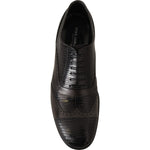 Dolce & Gabbana Brown Lizard Skin Leather Oxford Dress Shoes MV458 -44
