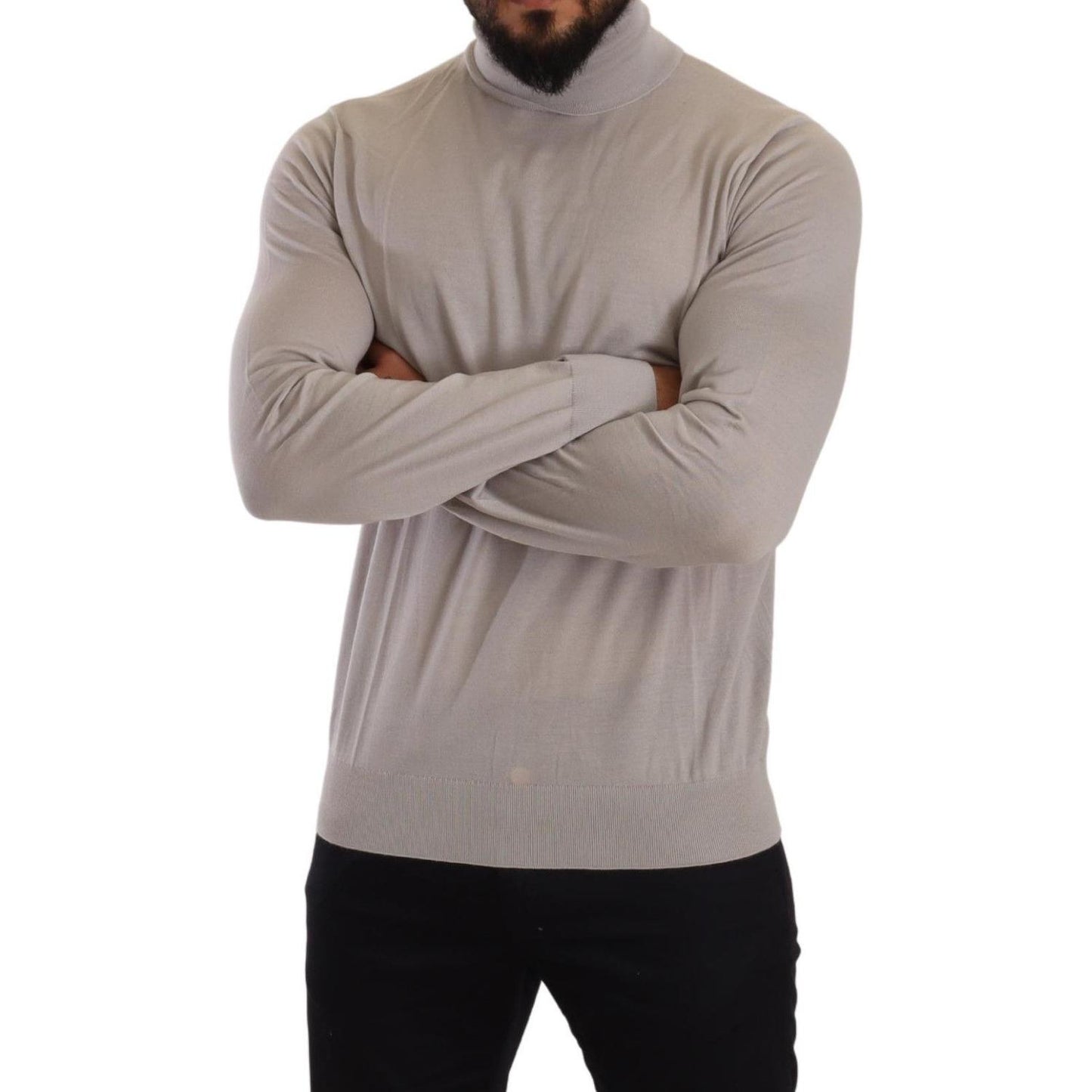 Dolce & Gabbana Gray Cashmere Turtleneck Pullover Sweater TSH6571 -48