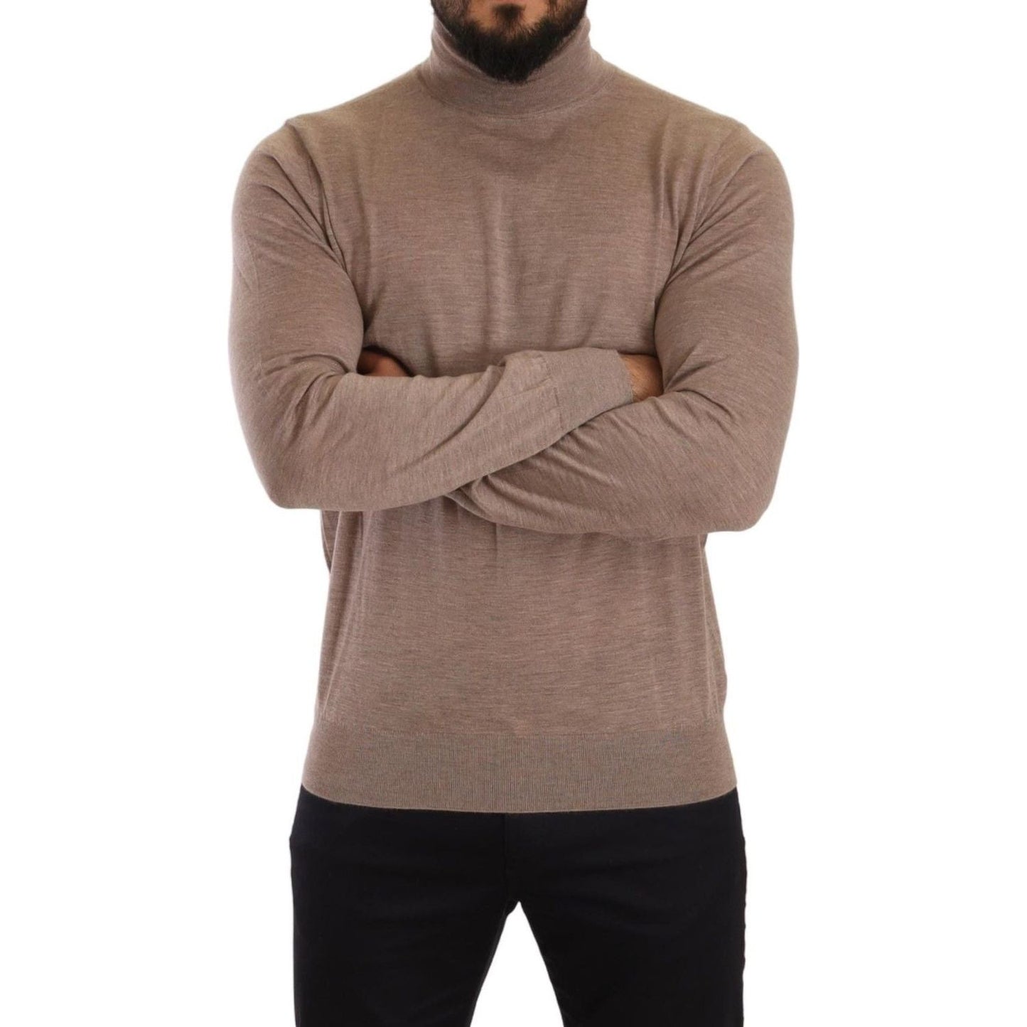 Dolce & Gabbana Brown Cashmere Turtleneck Pullover Sweater TSH6573 -50
