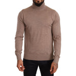 Dolce & Gabbana Brown Cashmere Turtleneck Pullover Sweater TSH6573 -50