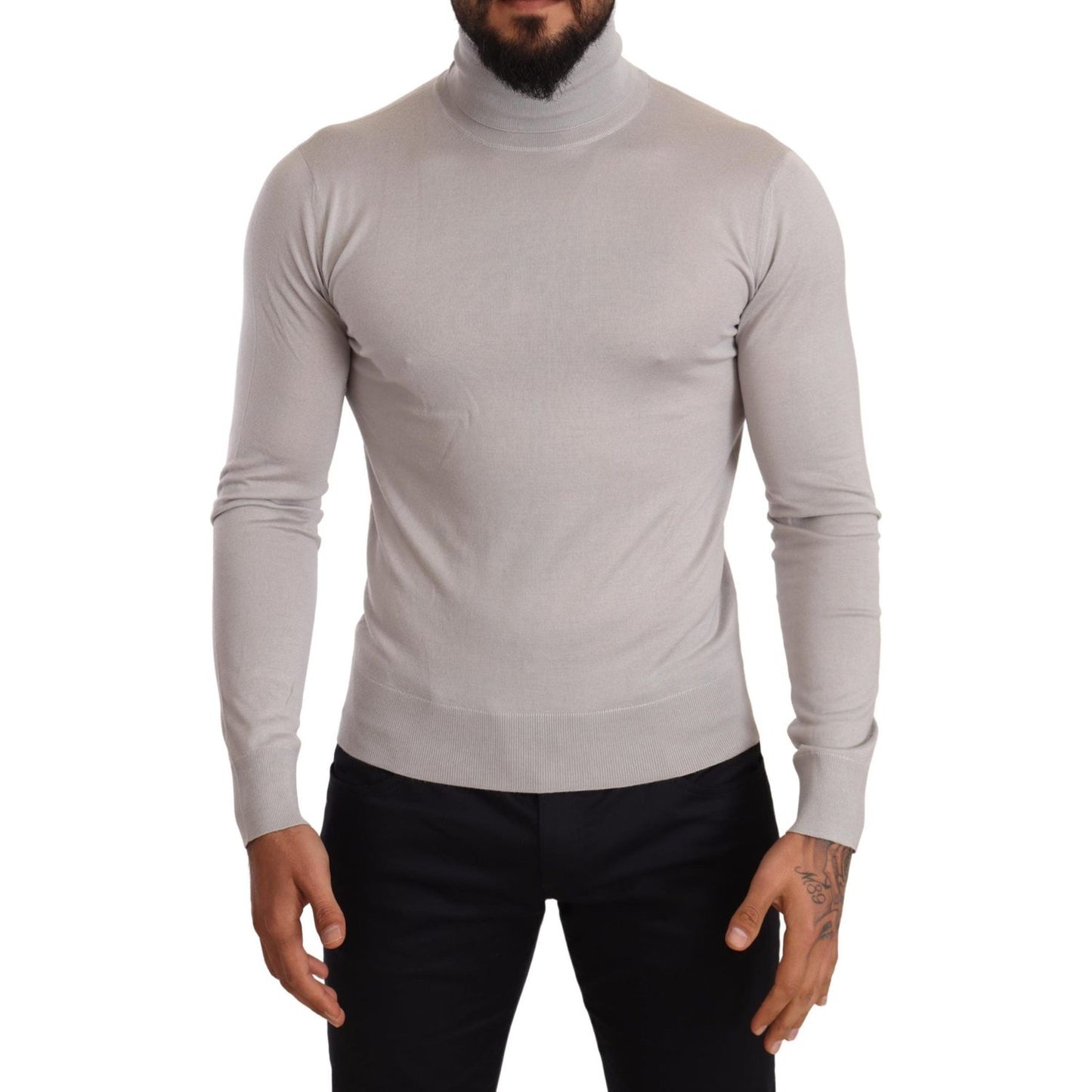Dolce & Gabbana Gray Cashmere Turtleneck Pullover Sweater TSH6574 -46