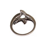 Nialaya Black CZ Rhodium 925 Silver Womens Ring Ring