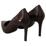 Sofia Brown Patent Leather Stiletto Heels Pumps Shoes LA9384 - 39