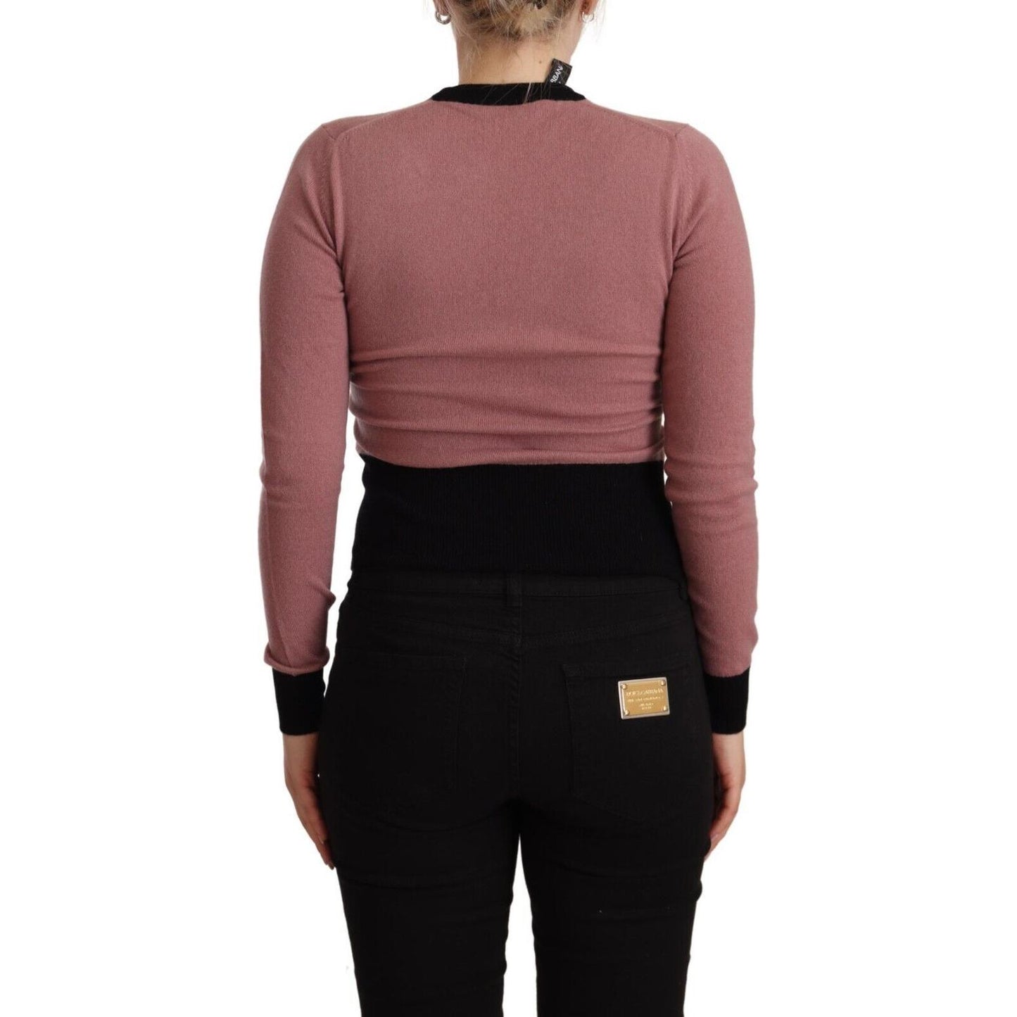 Dolce & Gabbana Pink Cashmere Crewneck Sartoria Pullover Sweater TSH6701 - 38