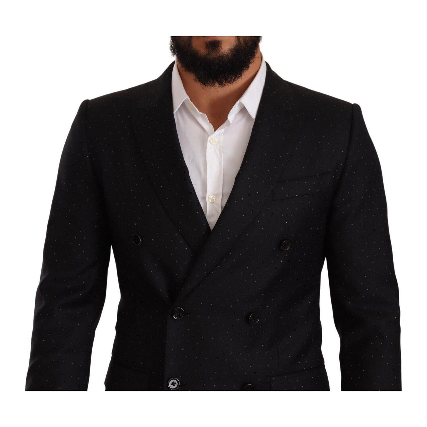 Dolce & Gabbana Black Dotted Double Breasted MARTINI Jacket JKT3074 - 46
