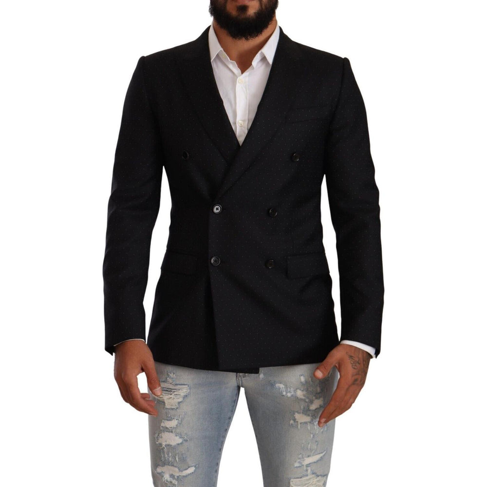 Dolce & Gabbana Black Dotted Double Breasted MARTINI Jacket JKT3074 - 46