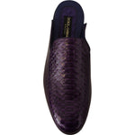 Dolce & Gabbana Purple Exotic Python Leather Slides Dolce & Gabbana Black