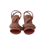 Dolce & Gabbana Pink Tulle Stretch Ankle Strap Sandals Shoes LA9648 - 39