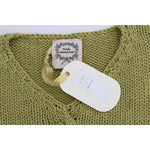 PINK MEMORIES Green Cotton Blend Knitted Sleeveless Sweater SIG30249-1