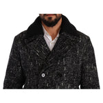 Dolce & Gabbana Black Wool Double Breasted Coat Men Jacket JKT3231 - 48