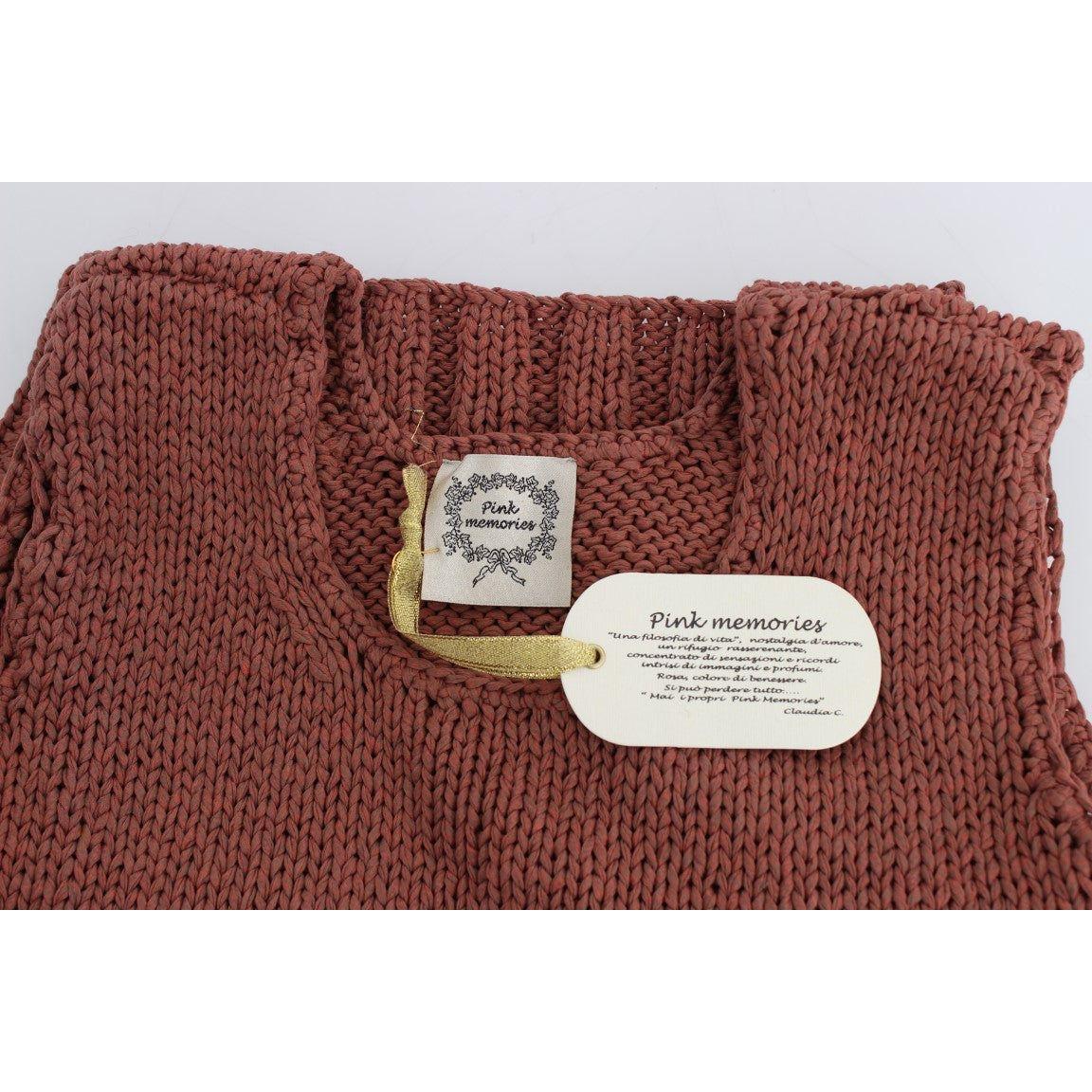 PINK MEMORIES Red Cotton Blend Knitted Sleeveless Sweater SIG30254-1